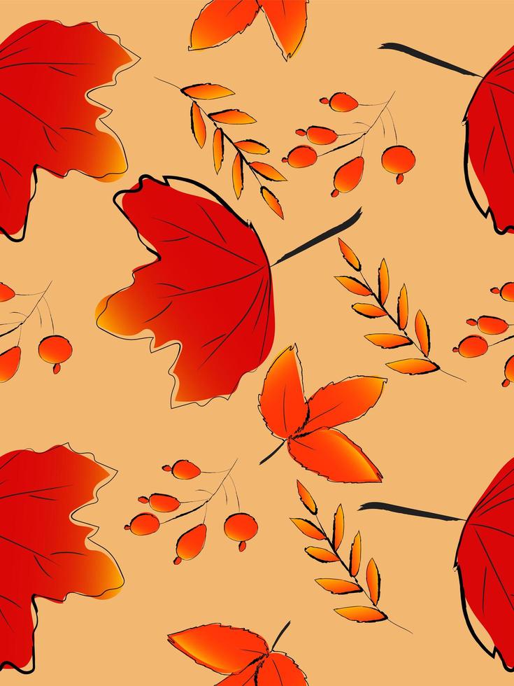 Autumn leaf seamless pattern vector