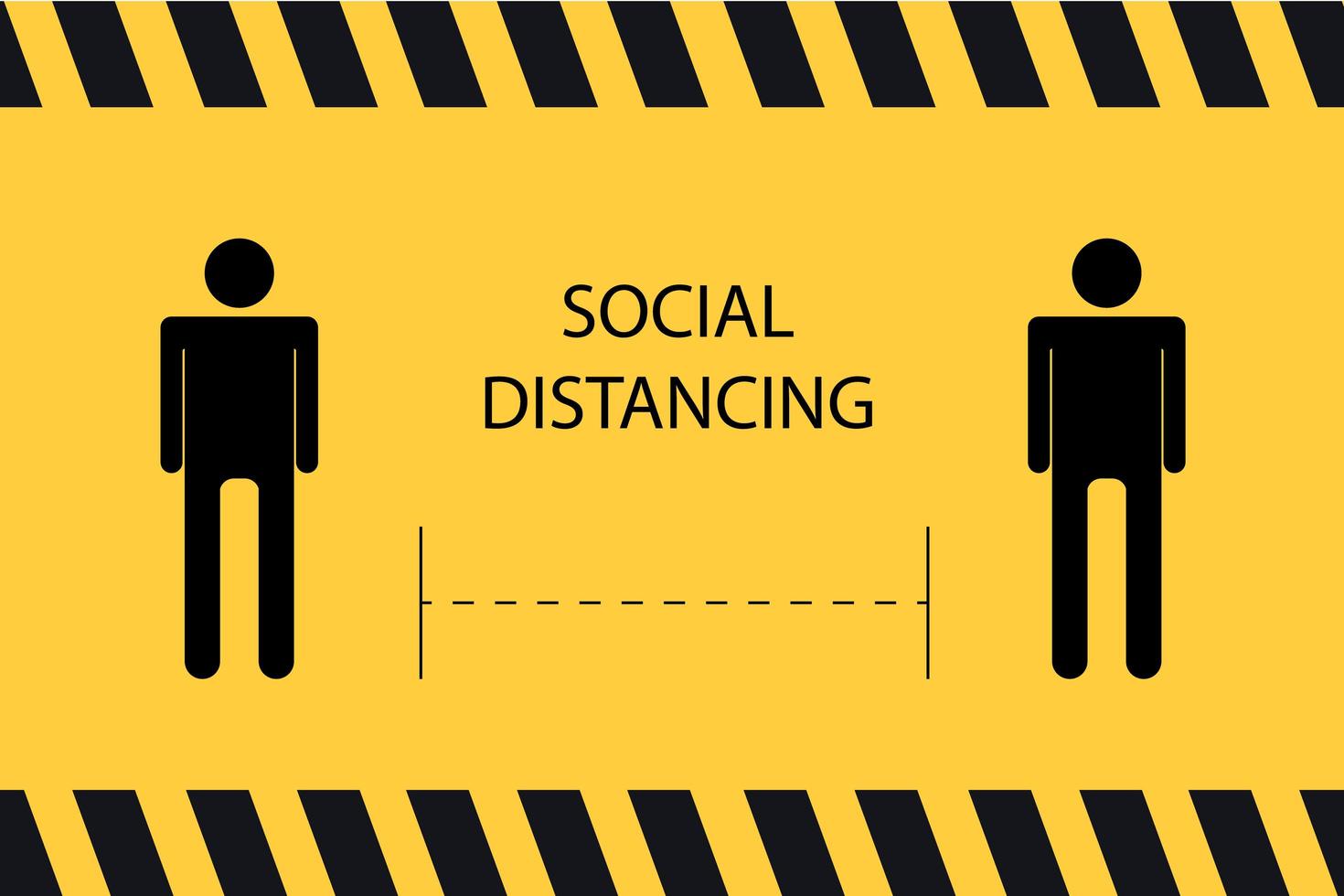 Social distancing banner vector