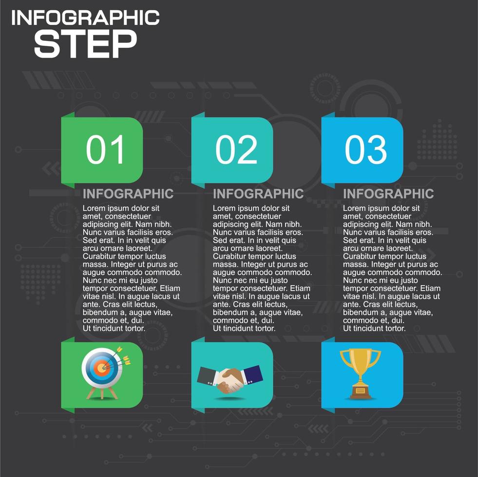 3 Steps Infographic  vector