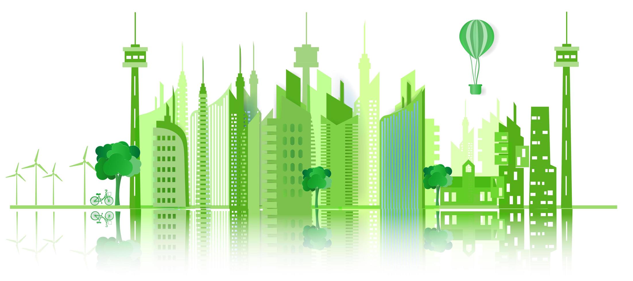 concepto de ciudad verde ecología vector