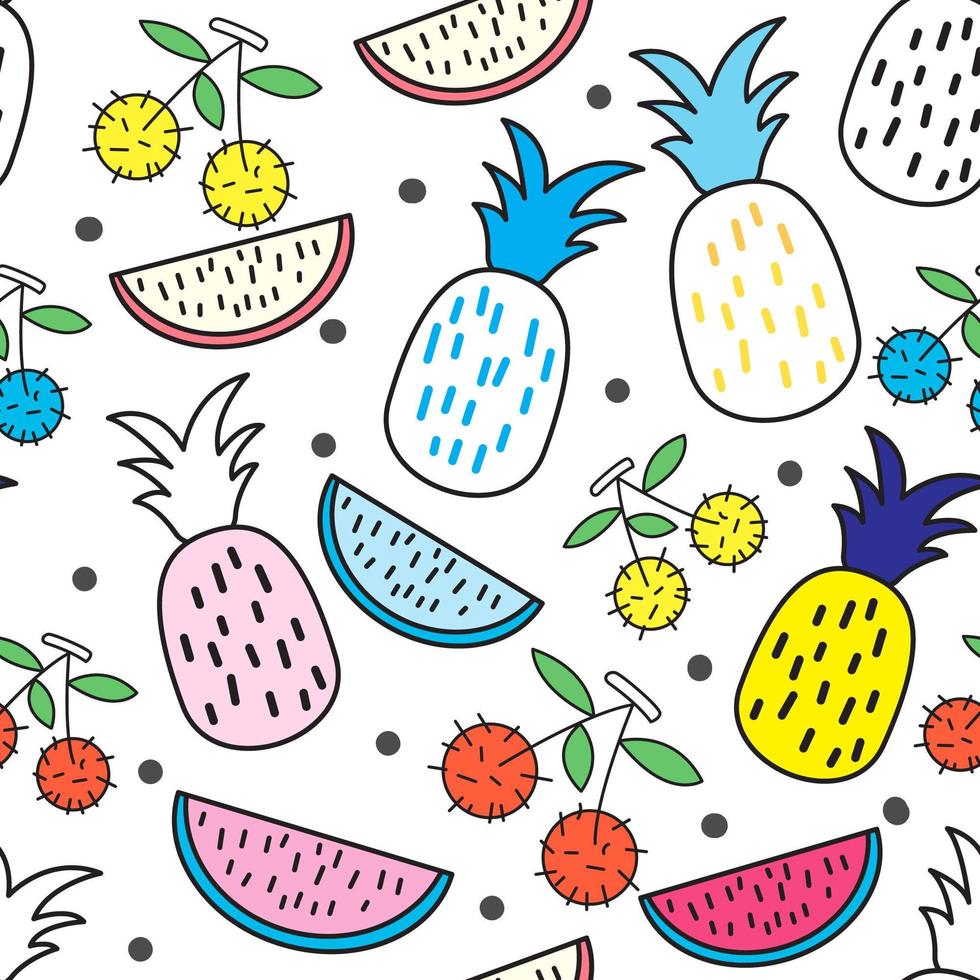 Tropical fruit seamless pattern vector