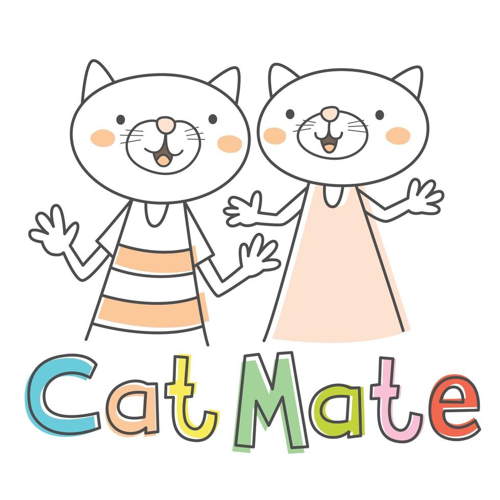 Cartoon Cat Mate vector