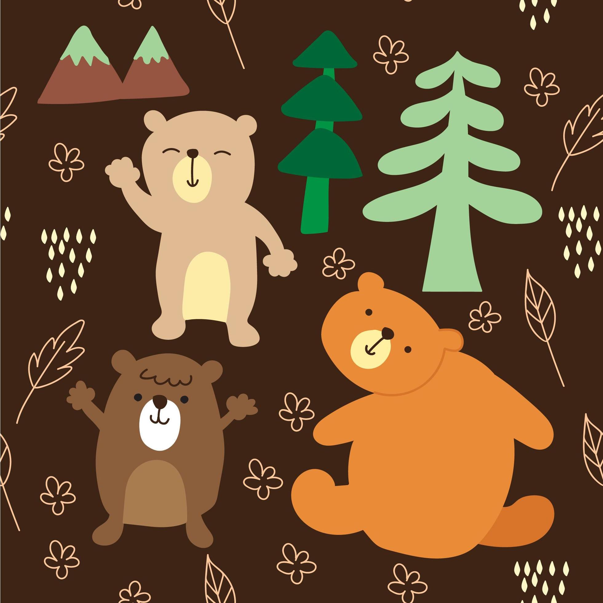 Bear seamless pattern 1235561 Vector Art at Vecteezy