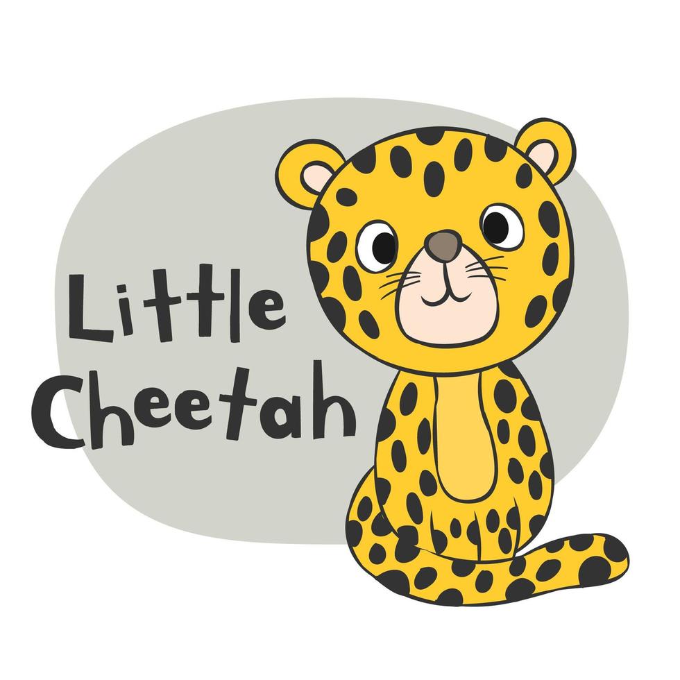 Little cheetah hand drawn  vector