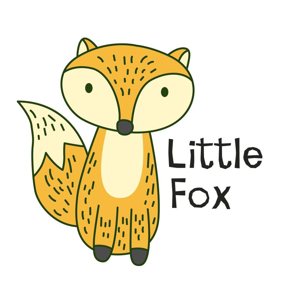 Little fox cartoon  vector