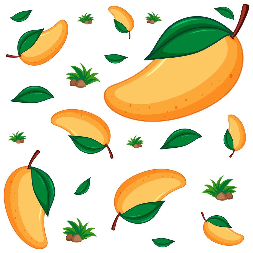 Seamless background design with mangoes vector
