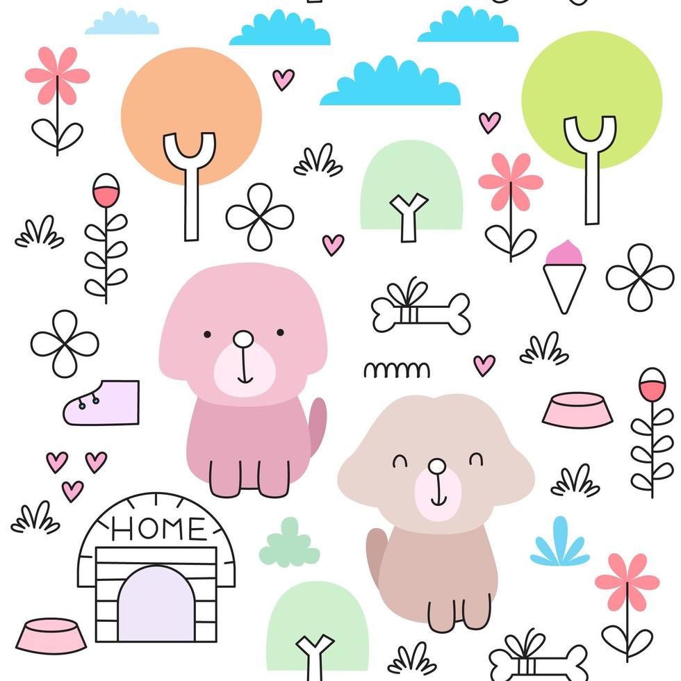 Little dog pattern vector