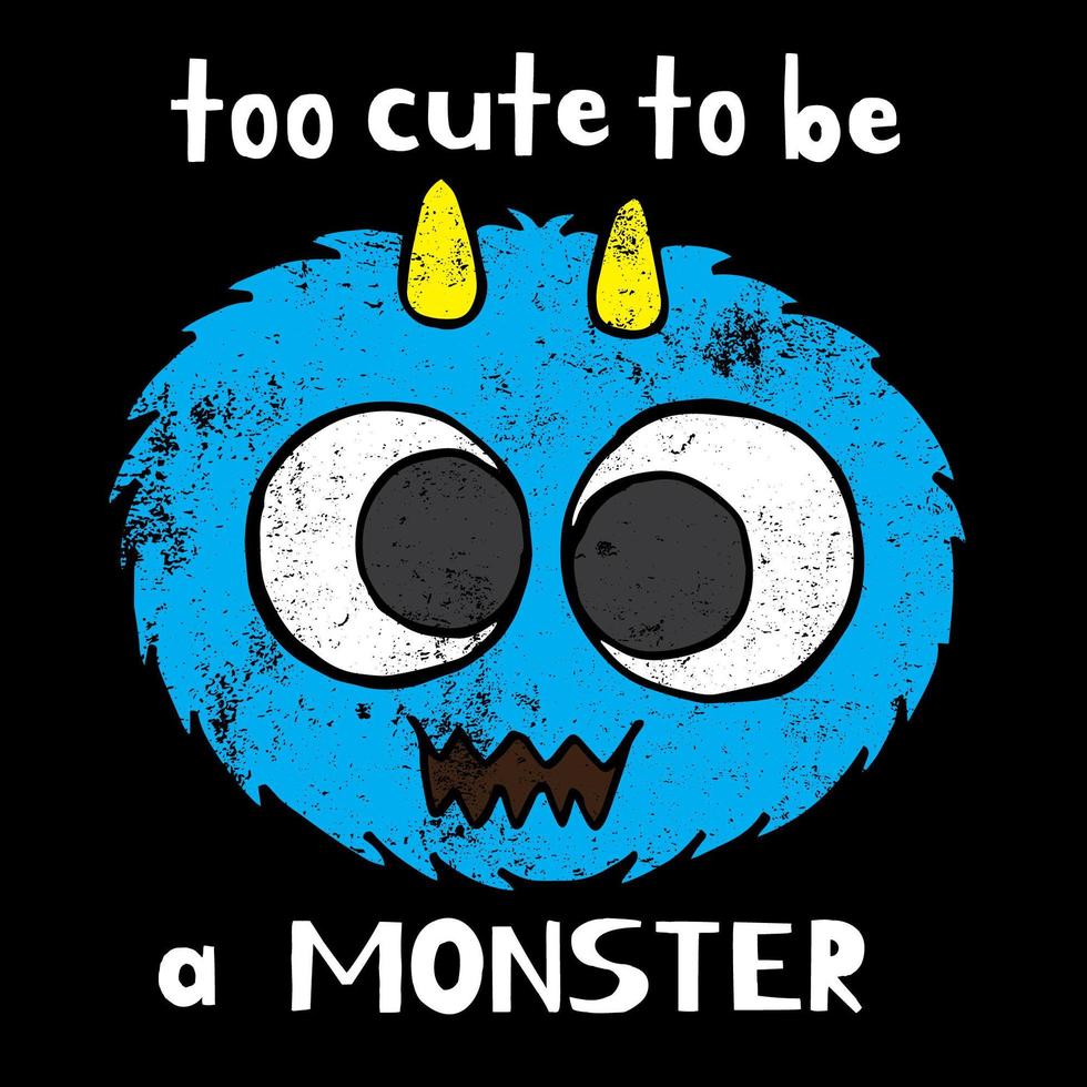 Too Cute to be a Monster vector