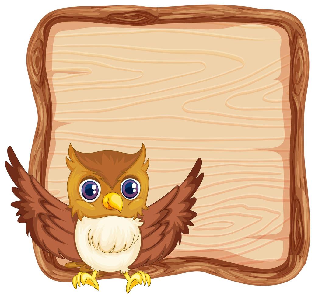 Board template with cute owl vector