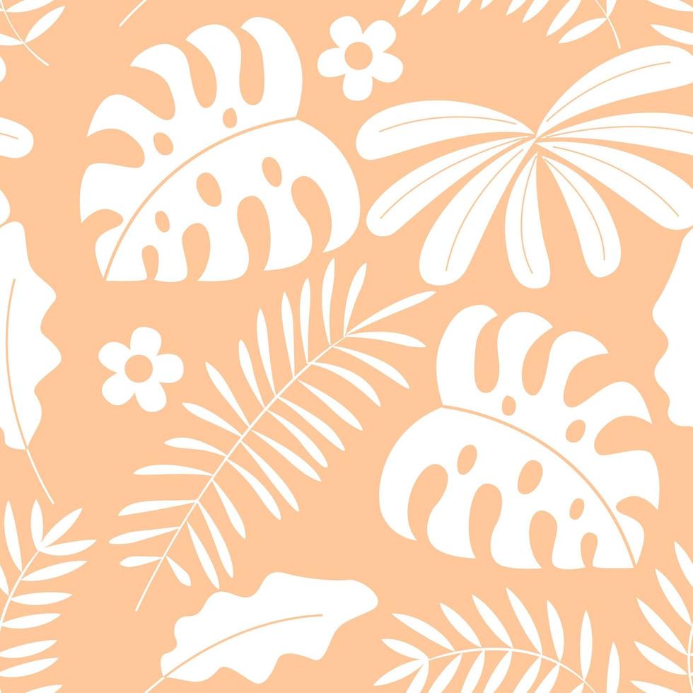 Tropical jungle plant pattern vector