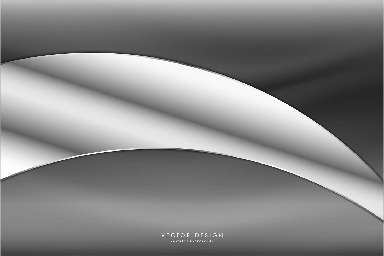 Metallic silver and gray curved design vector