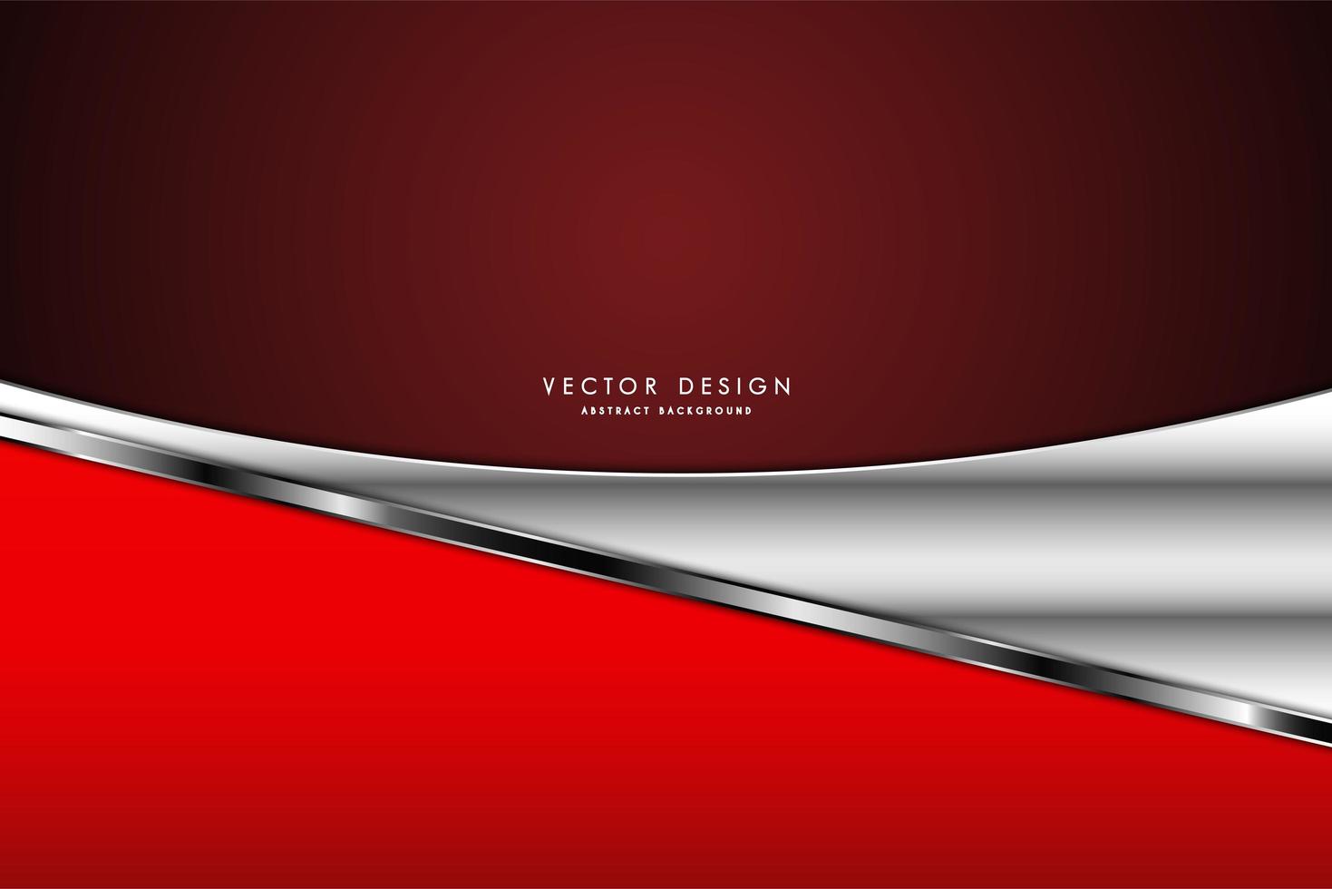 Metallic red and silver curved panels over dark red gradient vector