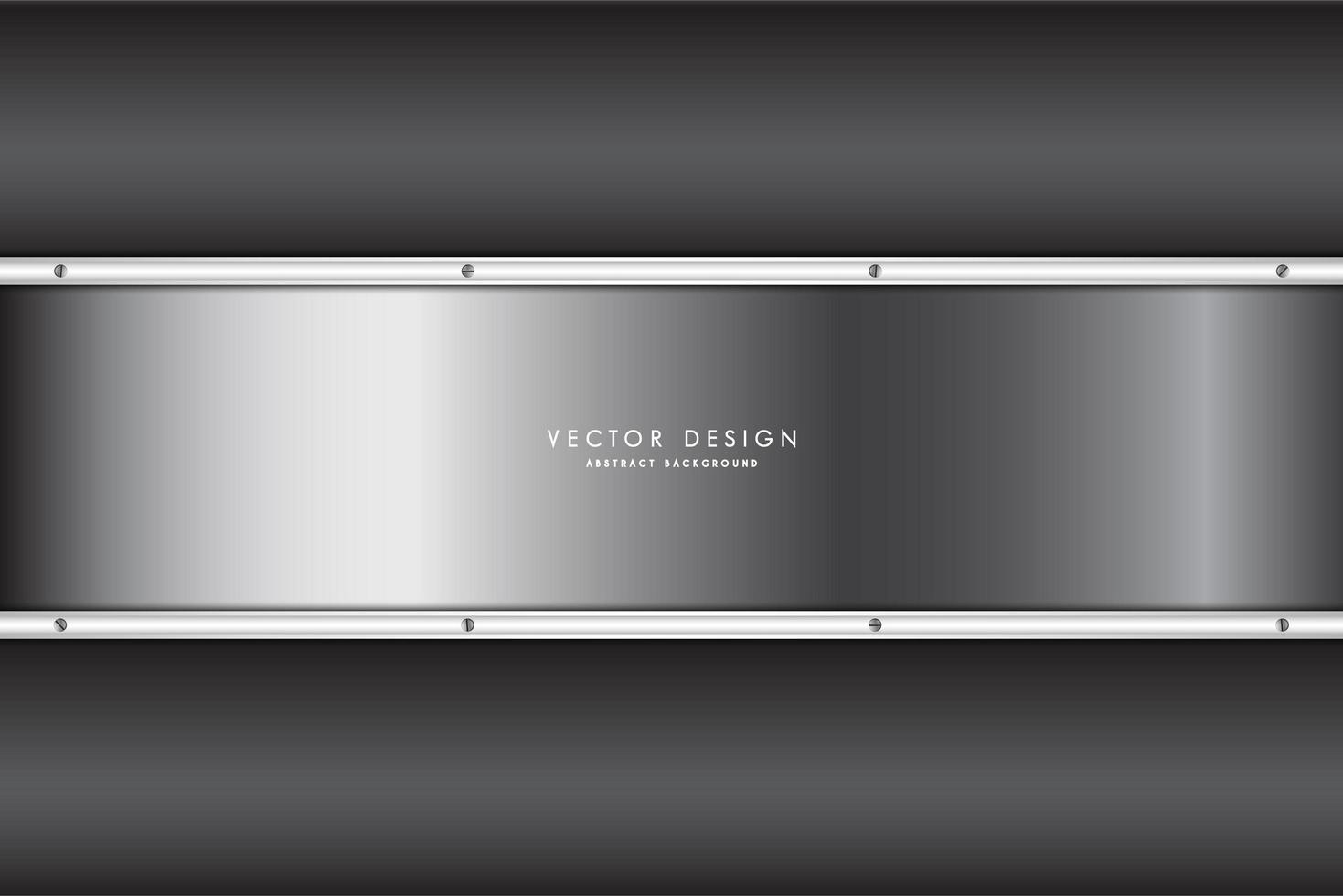 Metallic silver gradient panel over dark gray gradient vector