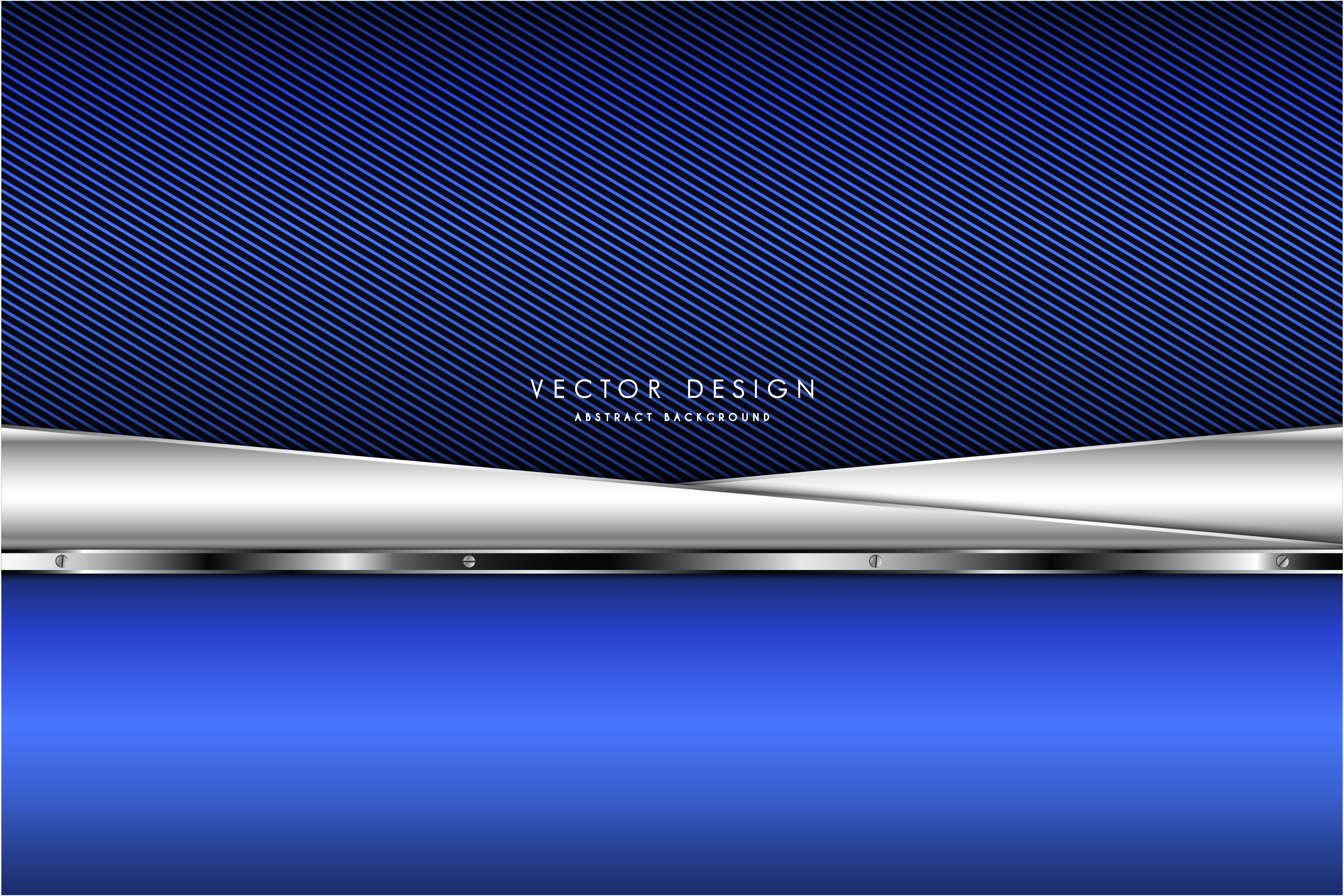 Metallic blue and silver angled plates over navy striped pattern
