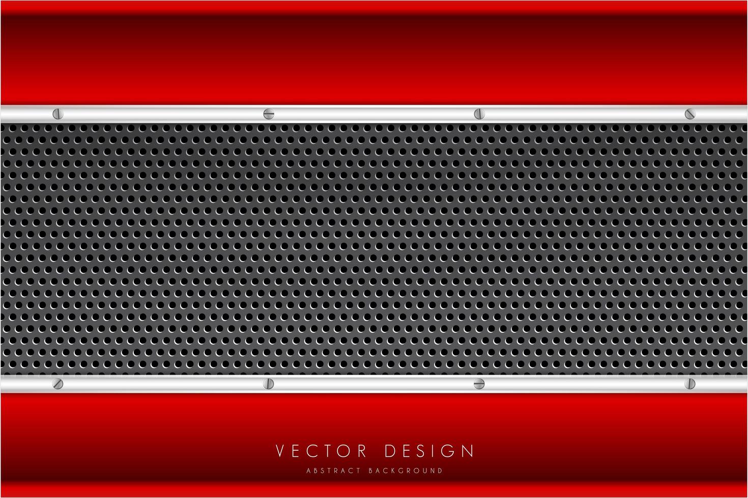 Metallic red and silver borders and carbon fiber texture vector