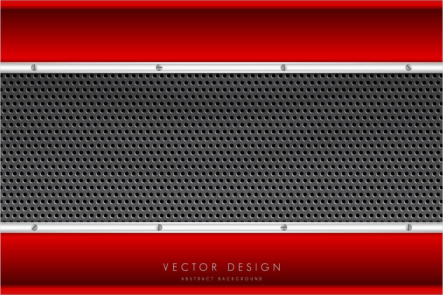 Metallic red and silver borders and carbon fiber texture vector