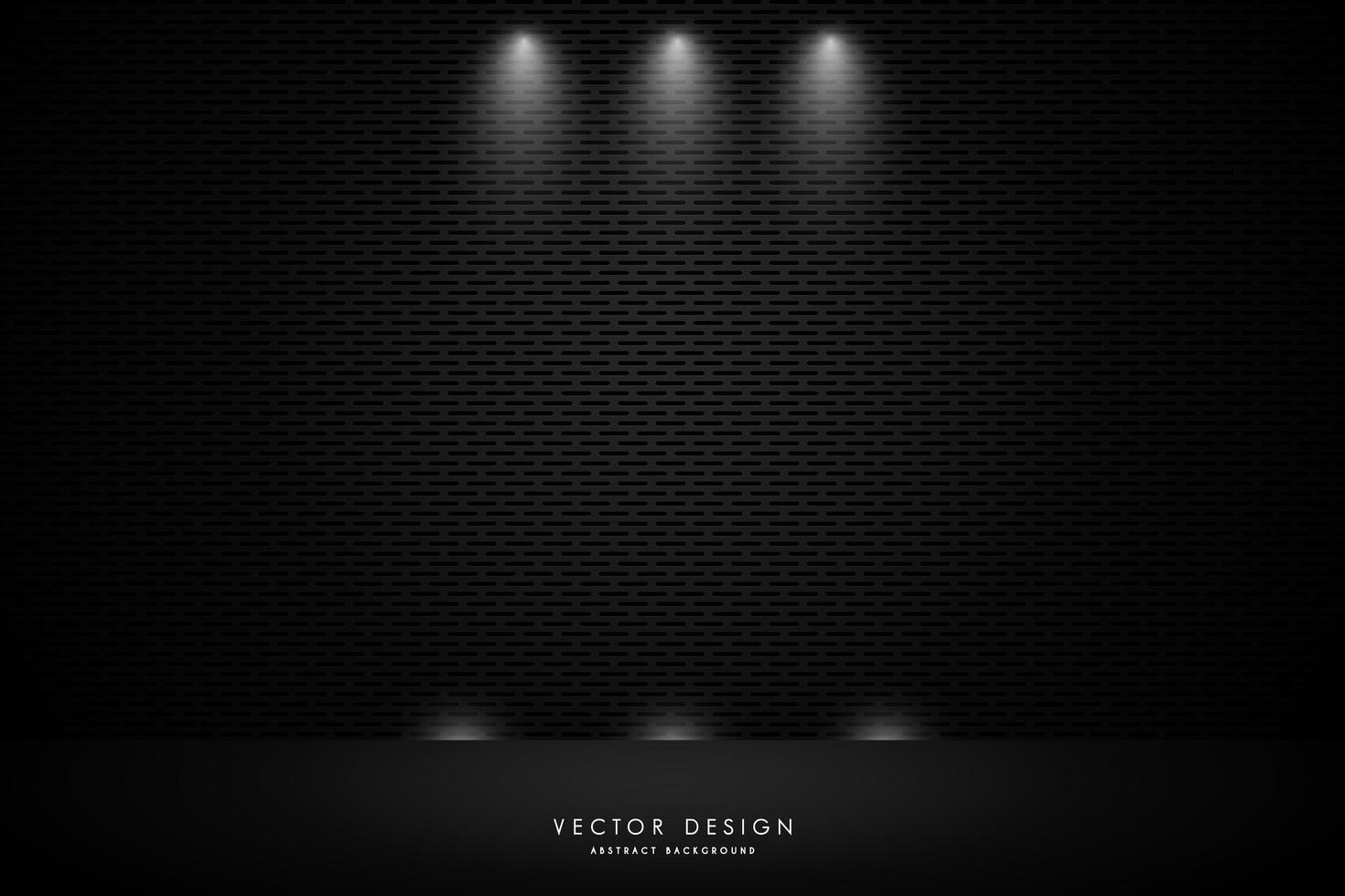 Metal studio backdrop with spotlight and dark grate texture vector