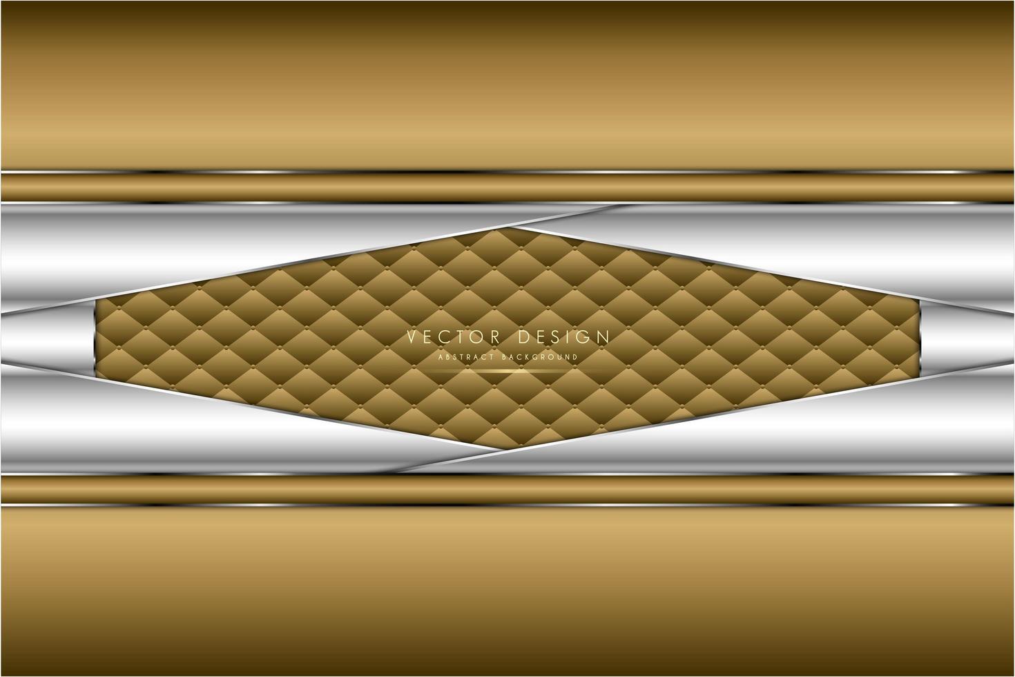 Metallic gold and silver angled panels with upholstery texture vector