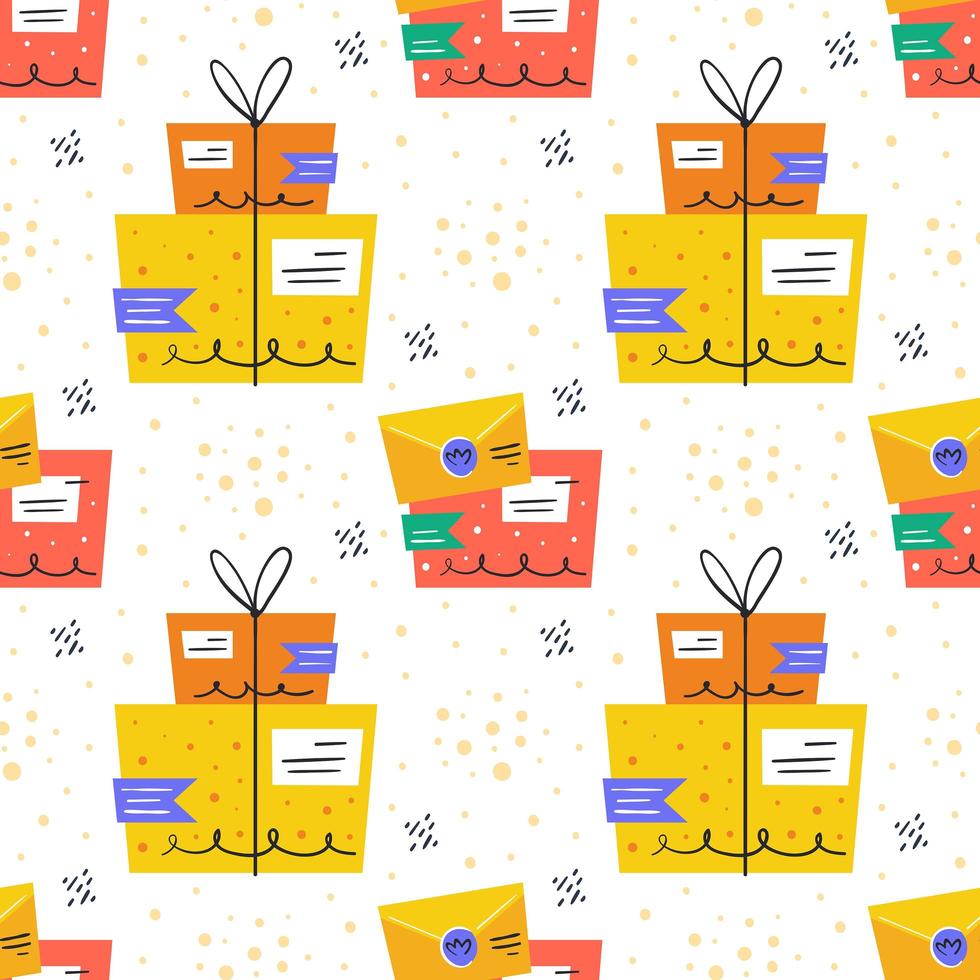 Package and letter safe delivery seamless pattern vector