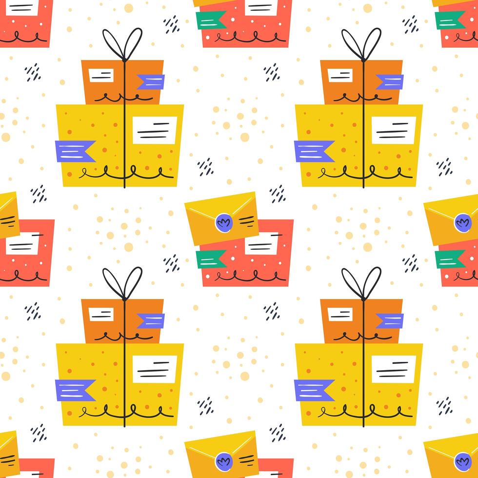 Package and letter safe delivery seamless pattern vector