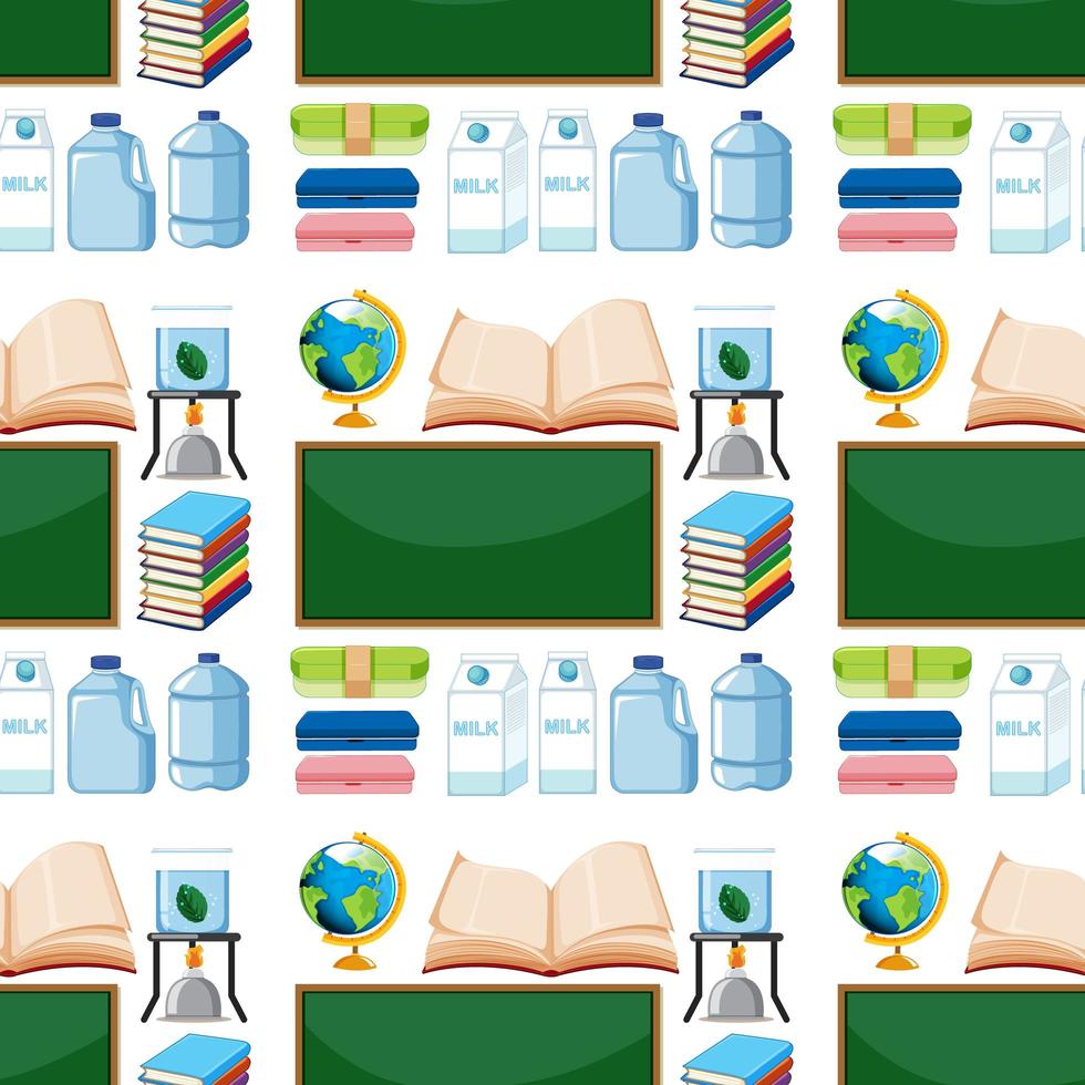 Seamless pattern with blackboard and scholar elements vector