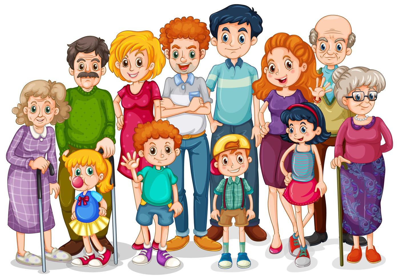 Family members with children and all relatives 1235857 Vector Art at