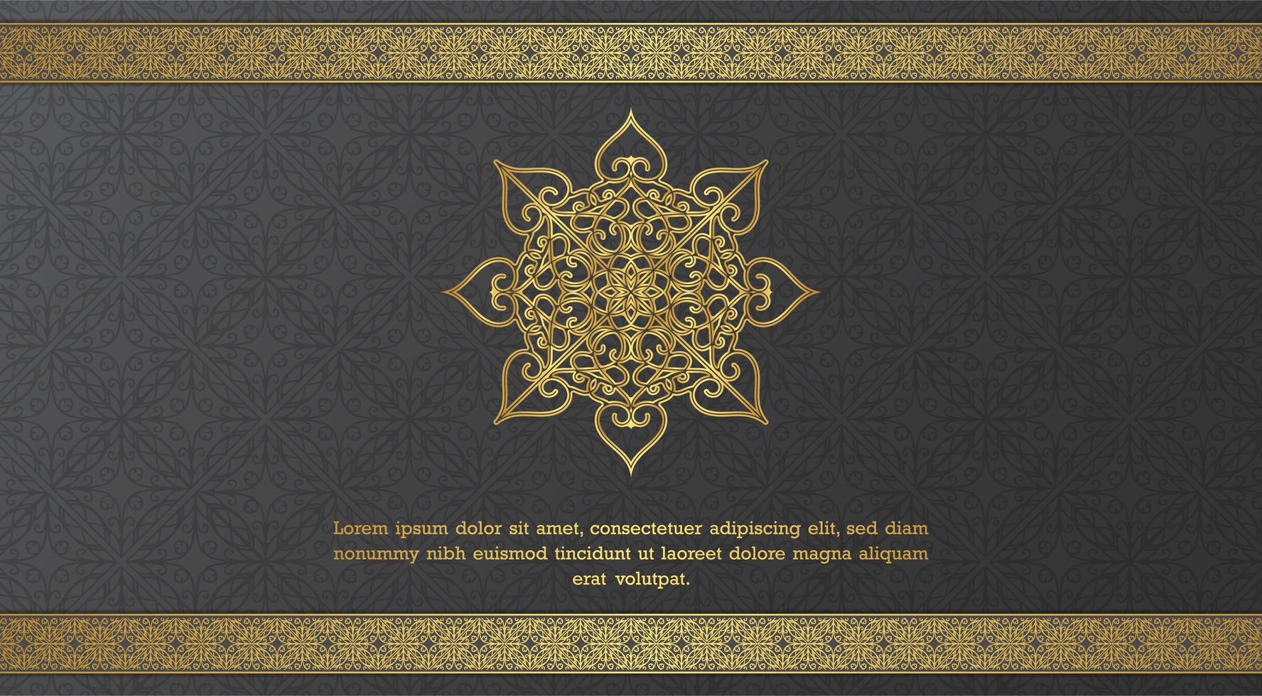 Elegant ornamental shape and border greeting card template  vector