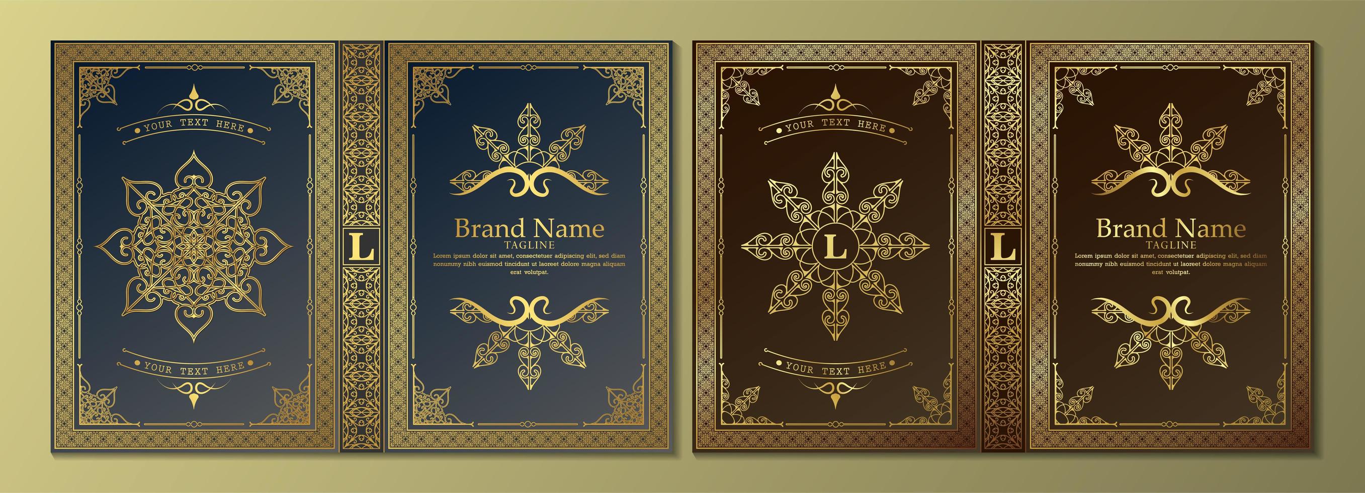 Luxury ornamental book covers vector