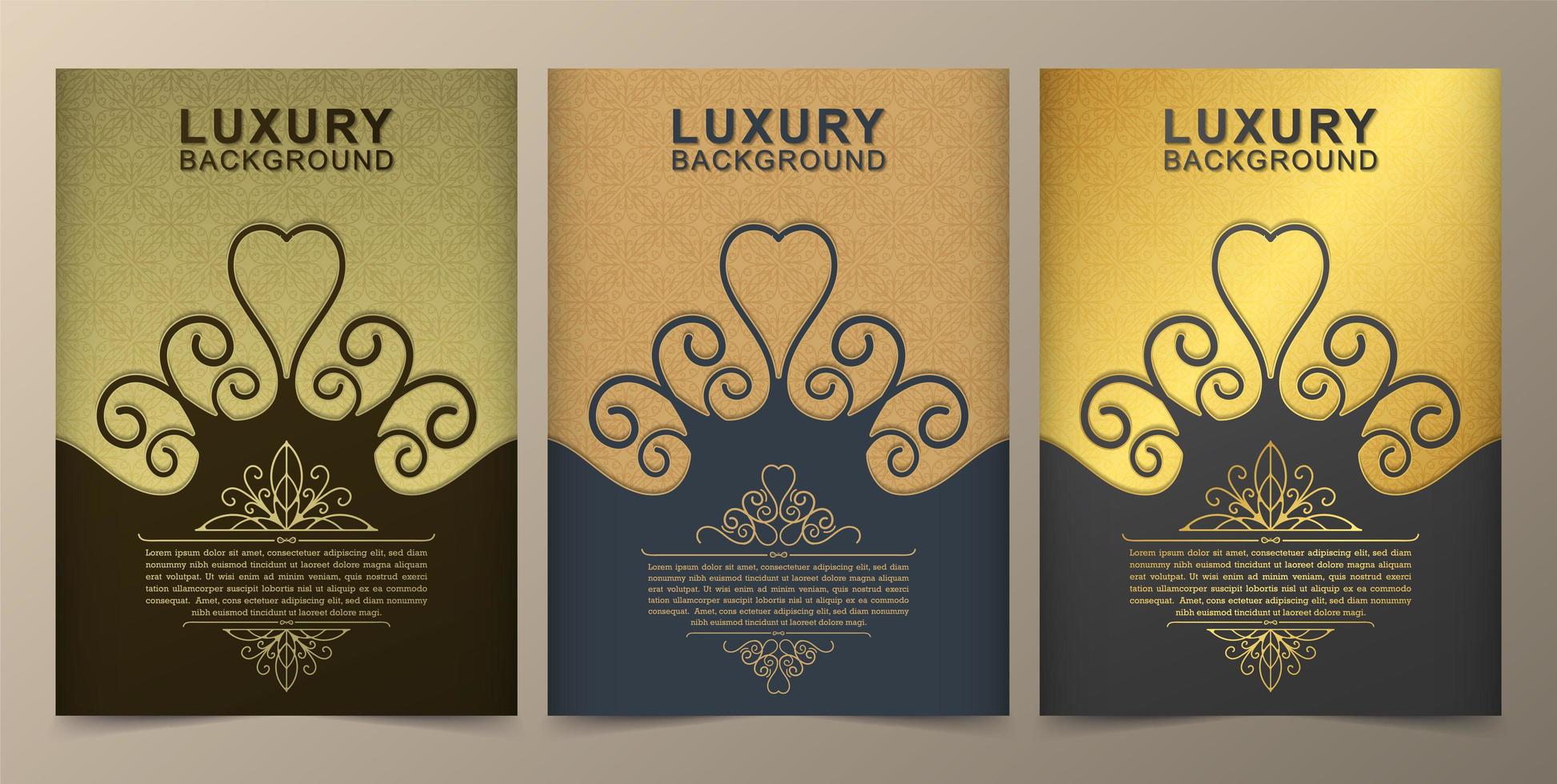 Greeting card invitation gold ornamental pattern  vector