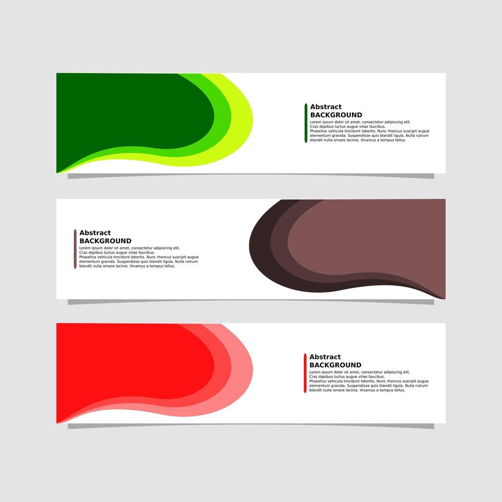 Abstract rounded shape banner in three colorways vector