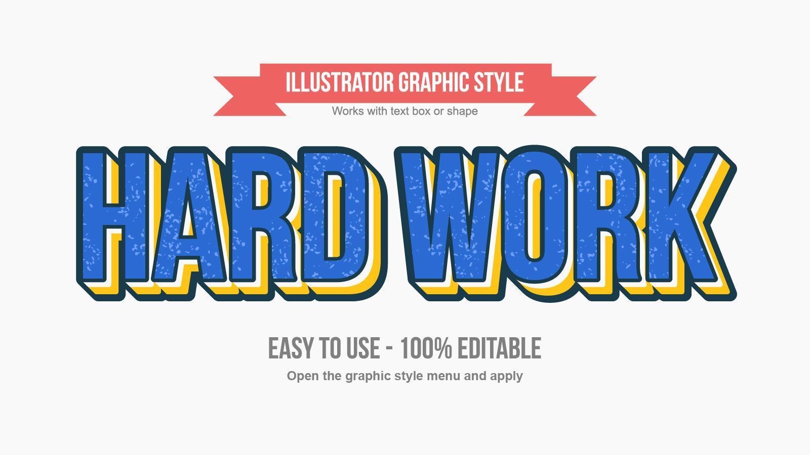 Blue and Yellow 3D Rusty Text Style vector