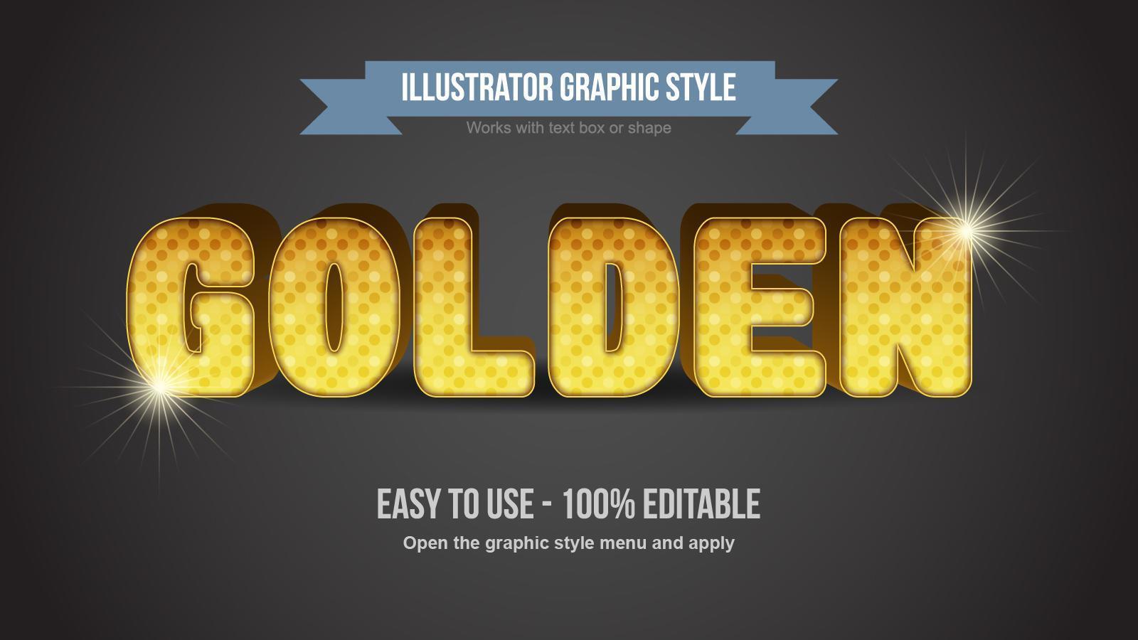 Golden Dotted Pattern Cartoon Rounded Text Style vector