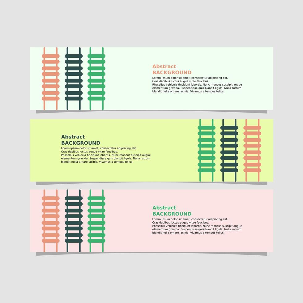 Ladder style banner set in three colors vector