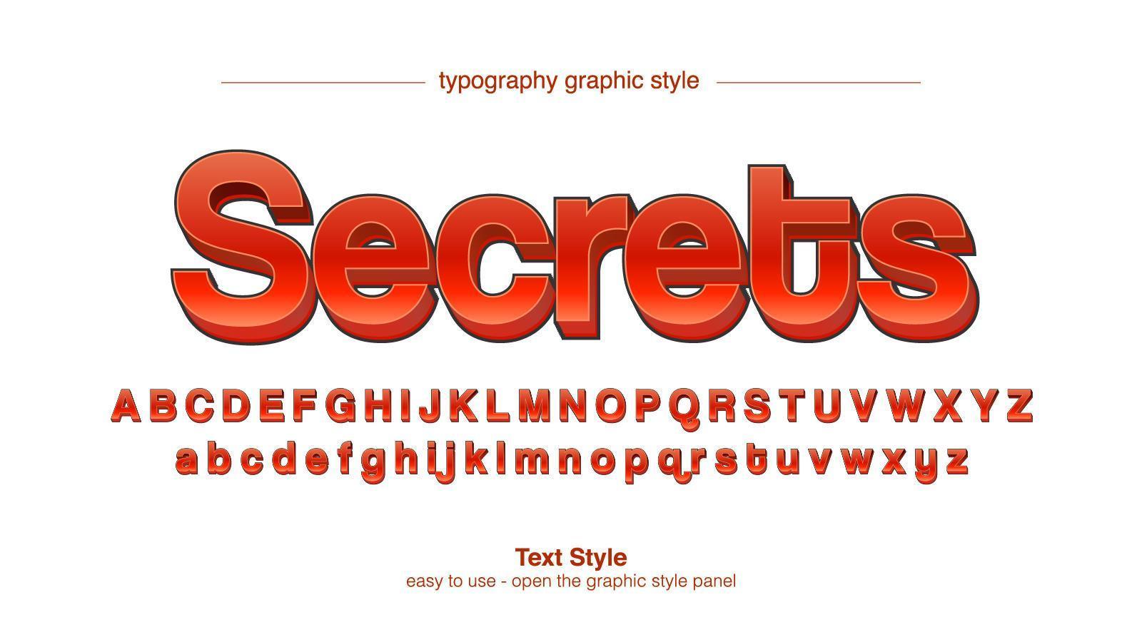 Red 3D Sans Serif Cartoonish Display Typography vector