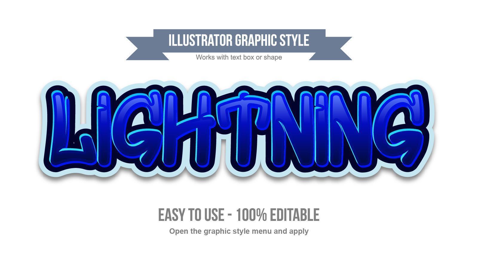 tipografía azul brillante estilo graffiti vector