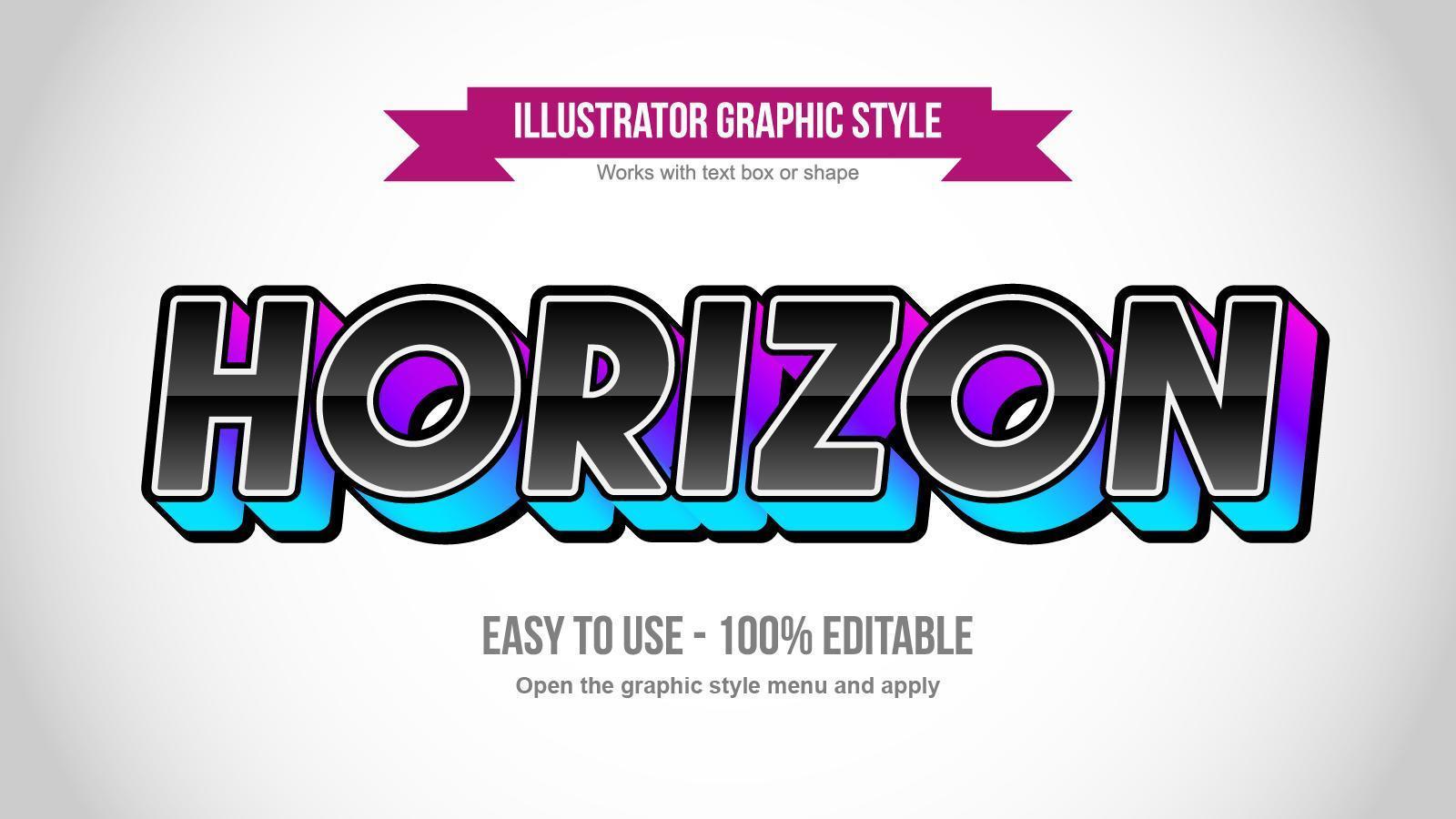 Purple and Blue 3D Black Glossy Uppercase Typography vector