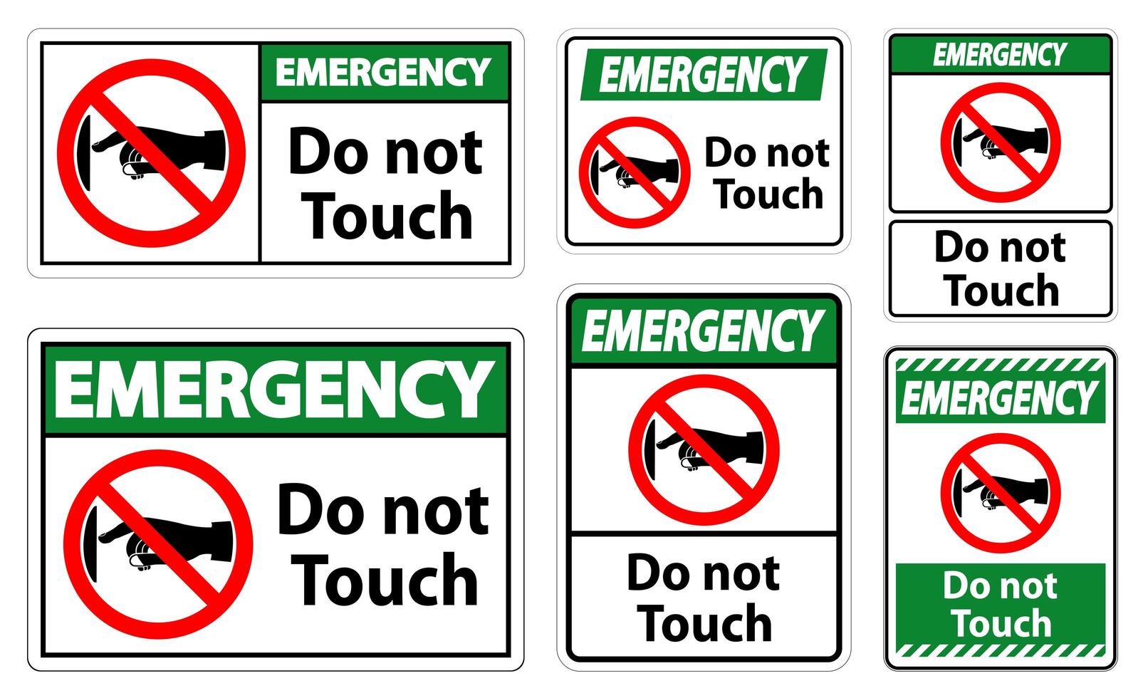 Do not touch sign set vector