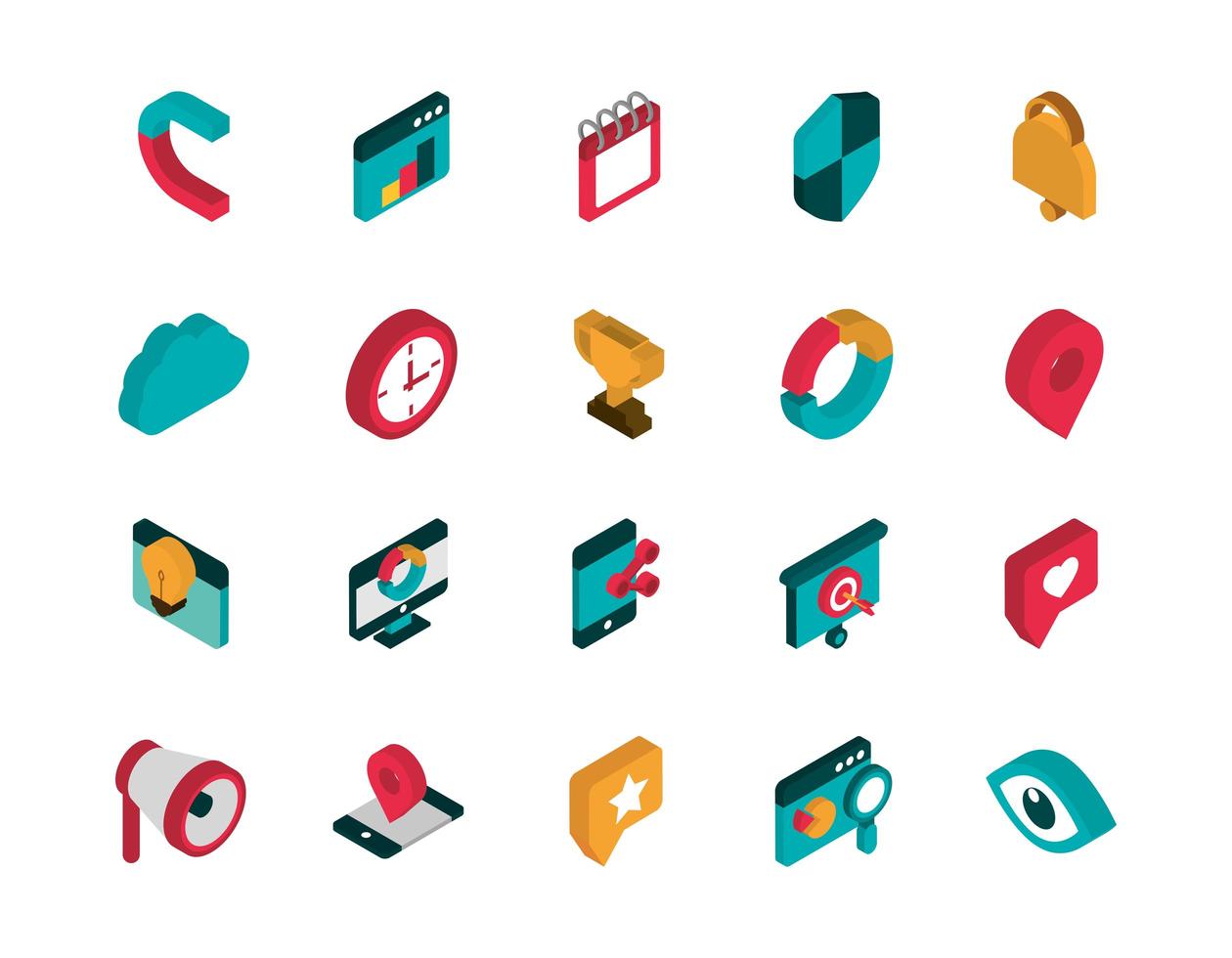 Assorted marketing icons vector