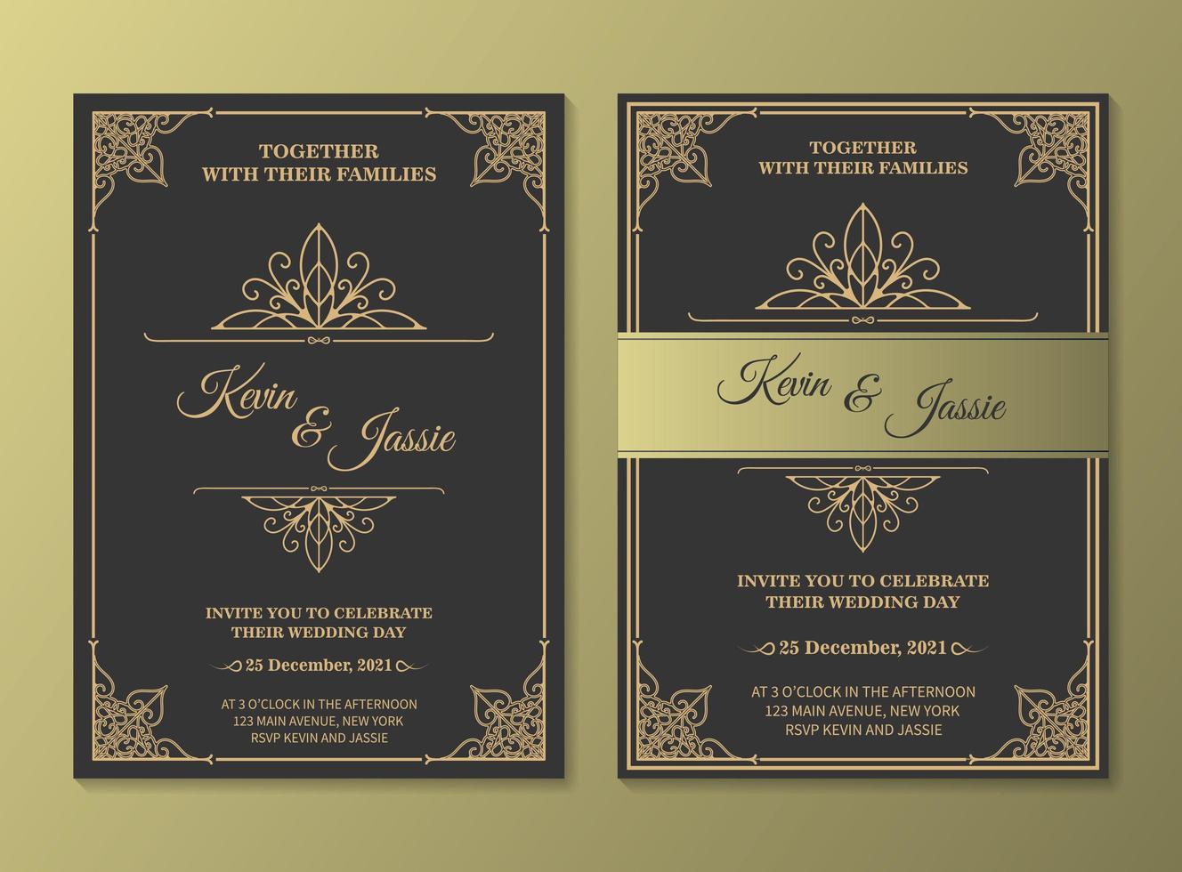 Luxury vintage Invitation card  vector