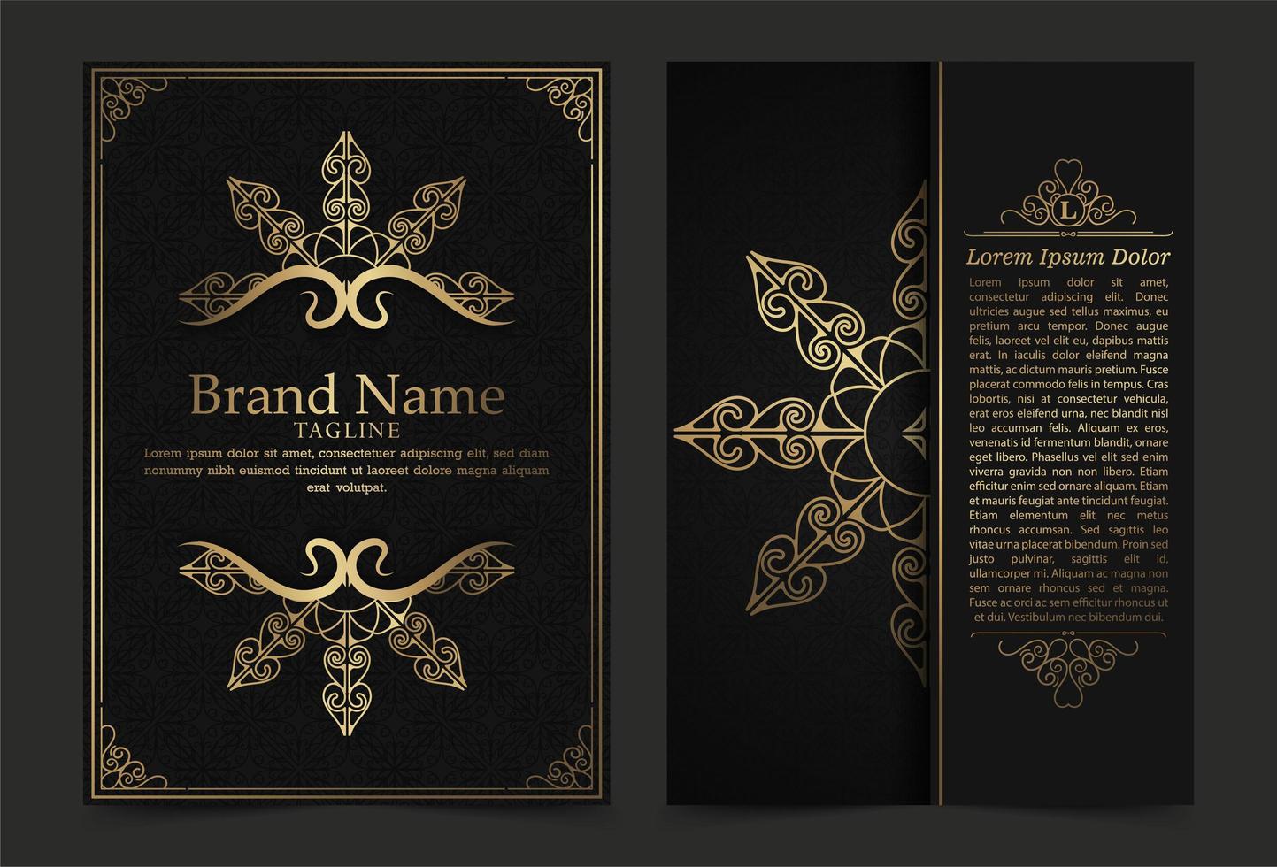 Black and gold luxury vintage ornate covers vector