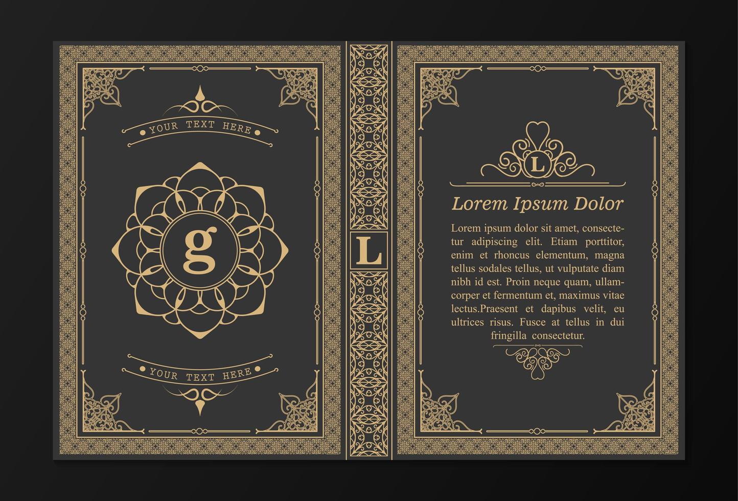 cubierta de libro ornamental vector