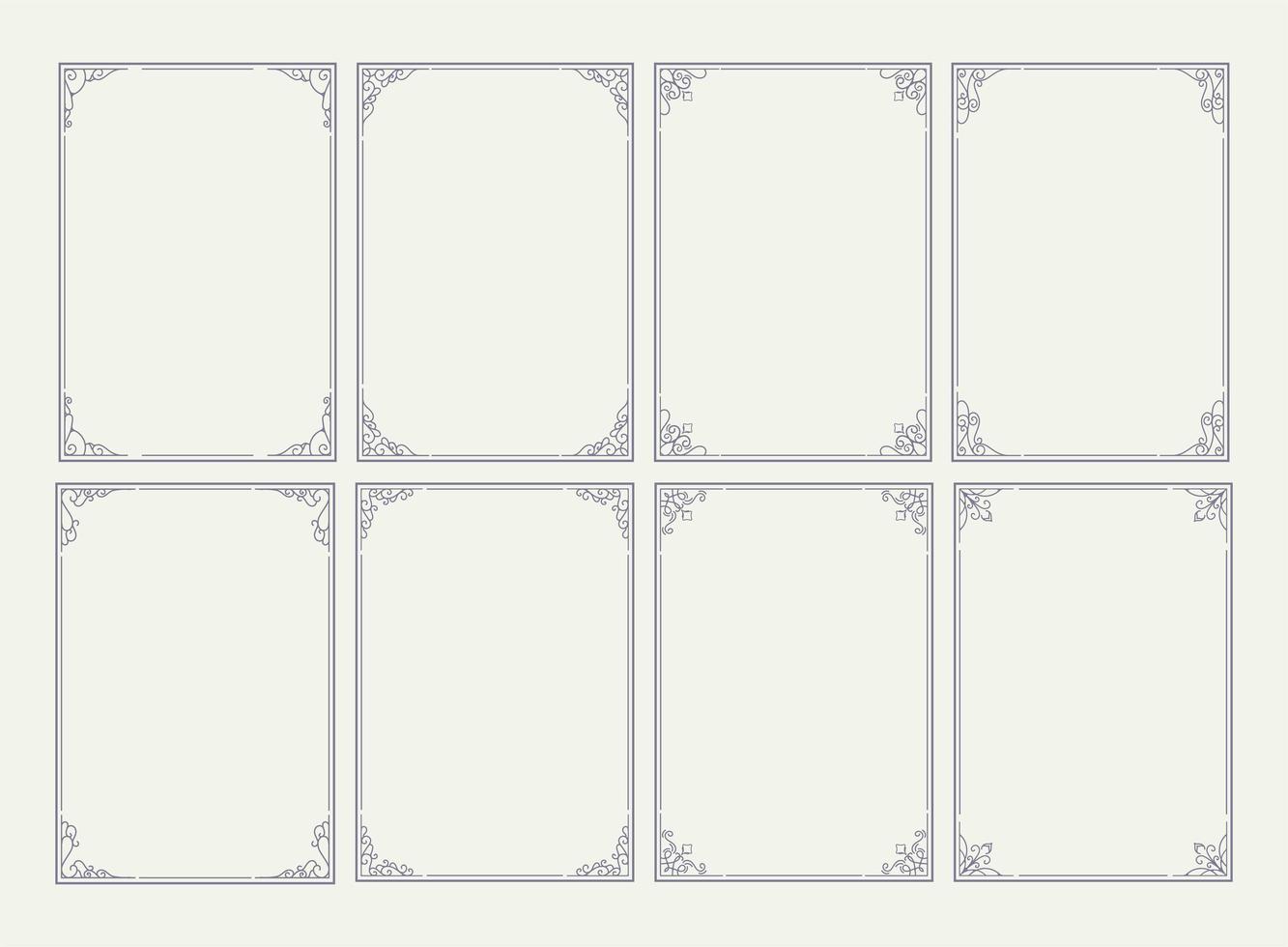Vintage ornamental frame collection vector