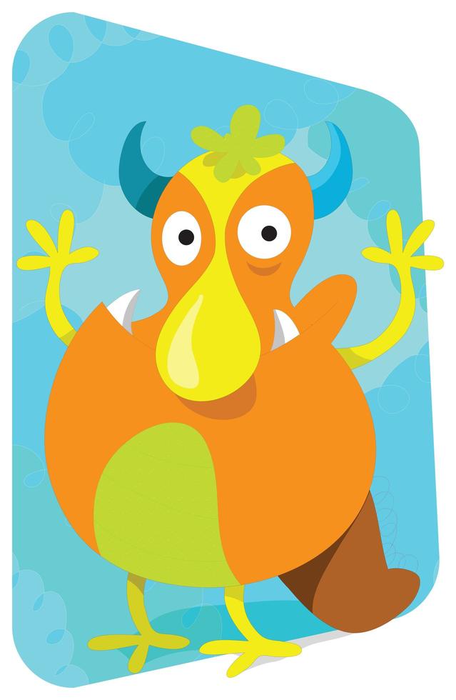 Orange Monster With Big Nose vector