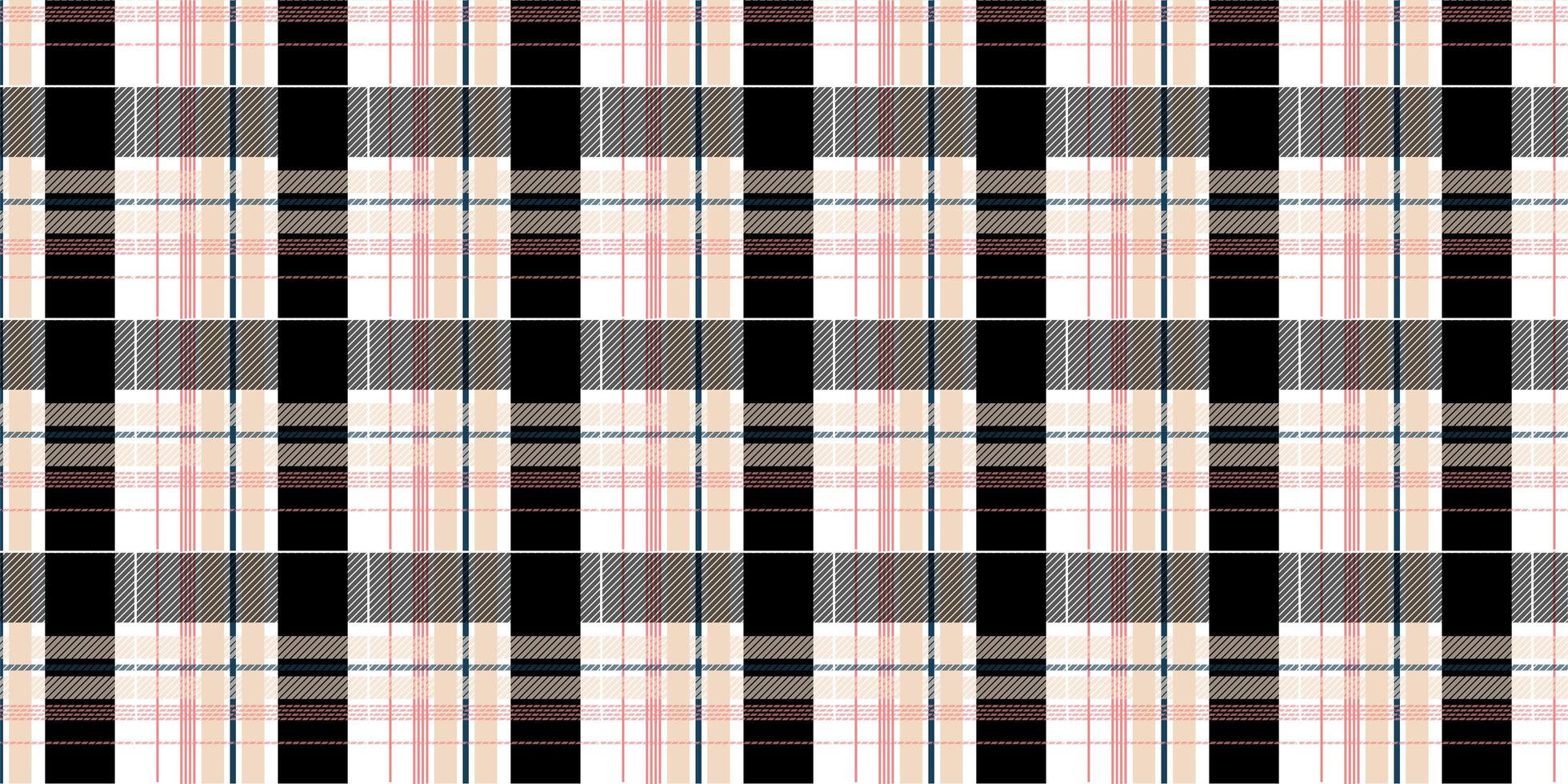 Pink and black plaid checkered seamless pattern vector