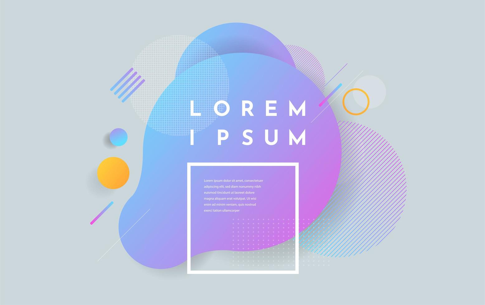 Pastel gradient abstract liquid shapes poster vector