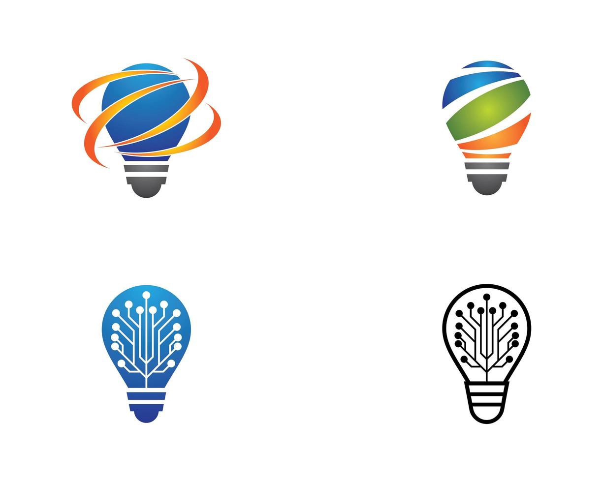 Colorful lightbulb logo icon set  vector