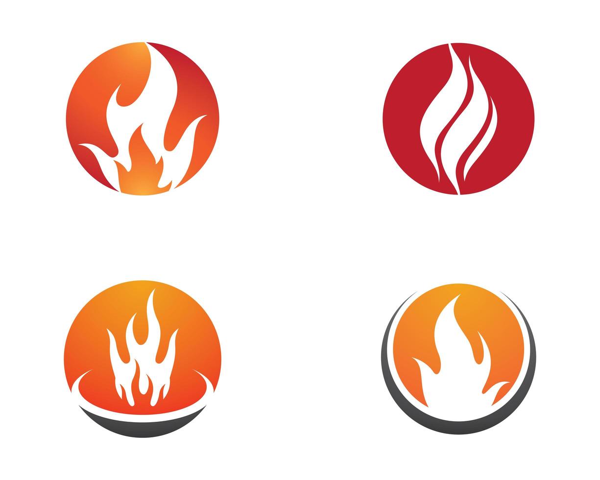 conjunto de logotipo de símbolo de fuego vector