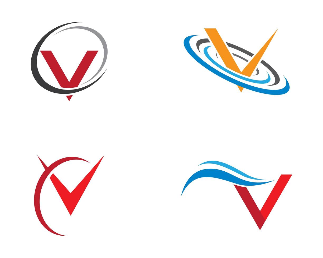 Letter ''V'' Symbol Logo Set vector