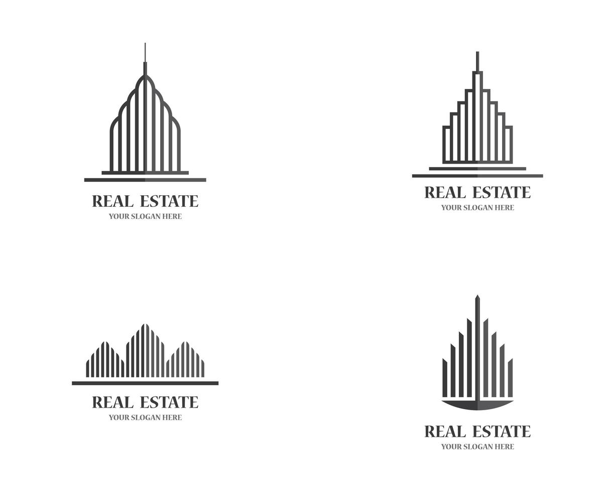 Real estate minimalist icon set  vector