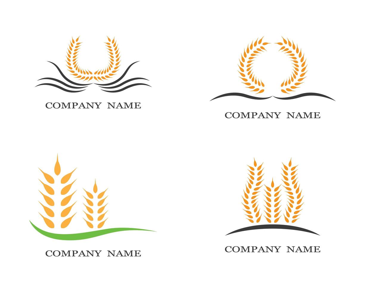 conjunto de iconos de símbolo de trigo vector